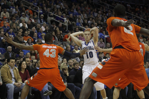 James Southerland (left) was held to just 4-of-12 shooting Saturday night, and 3-of-9 from 3-point range. Yet he remains key in stretching opposing defenses.