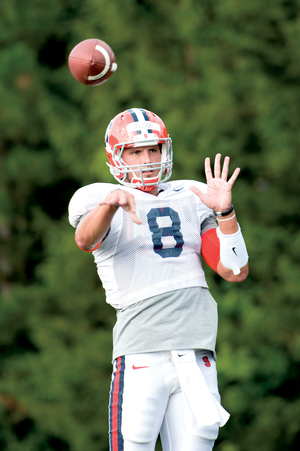 Drew Allen, a transfer from Oklahoma, is Syracuse's starting quarterback on Saturday.