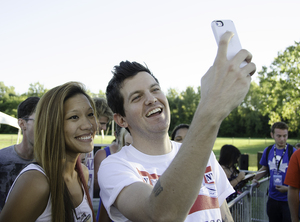 Dillon Francis, EDM artist and this year’s Juice Jam headliner, lingered after his closing set to take pictures with his fans. Francis was one of seven artists who played at the festival, including MisterWives and Ace Hood.                               