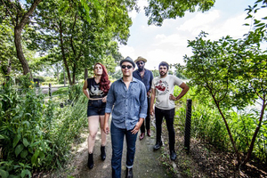 (from left) Claire Corriveau, David Padula, Nathan graham and Ben Dacoba make up The Lucky Dutch. Padula, a 2012 graduate of the College of the Visual and Performing Arts, is the bassist in the Chicago-based blues/rock band.          	                