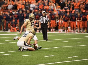 Pittsburgh kicker Chris Blewitt his a game-winning 24-yard field goal as time expired to give the Panthers a 23-20 win over Syracuse.