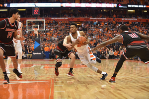 Fifth-year point guard John Gillon struggled Monday, shooting 3-of-11 from the field and tying a season high with five turnovers.