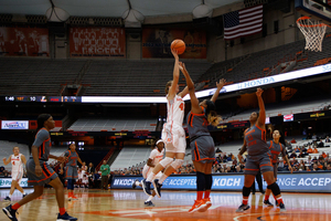 Digna Strautmane led the Orange with 17 points and 11 rebounds in her collegiate debut.