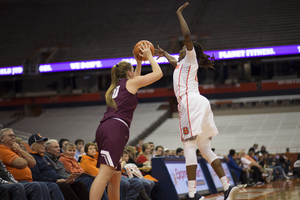 Syracuse closed out aggressively on Colgate shooters all night Wednesday.