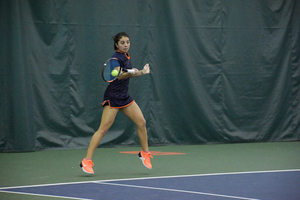 Miranda Ramirez cruised in first singles during Syracuse's win over Connecticut on Friday.