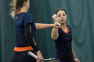 Gabriela Knutson and Miranda Ramirez won their first doubles match together since March 2. 