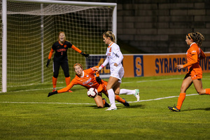 Syracuse put three shots on goal on Thursday night but ended up being shut out for the 10th time this season.