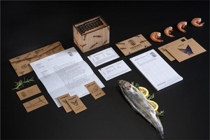 SU Communications Design Alumna Alison Emmel created packaging and branding for seafood snacks. She called her project “Fins & Tails,” paying homage to the seafood shop in Syracuse where she worked.