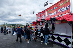  People stood on line for 20 minutes to have a taste of Big Kahuna’s gyros, corn dogs and cheese fries.