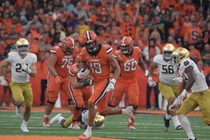 Syracuse tight end Oronde Gadsden II earned first team Preseason All-ACC Honors.