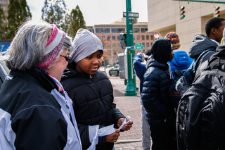 Friday's walk promoted awareness and support for White Ribbon Campaign.