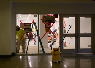 Work continues on classroom improvement projects inside White Hall. Photo taken July 25, 2017