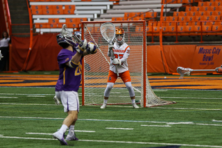 Drake Porter had 12 saves against the Great Danes.