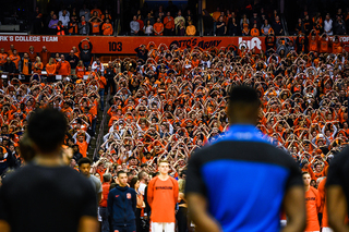 SU fans cheered Boeheim from the moment he walked out of the tunnel. 